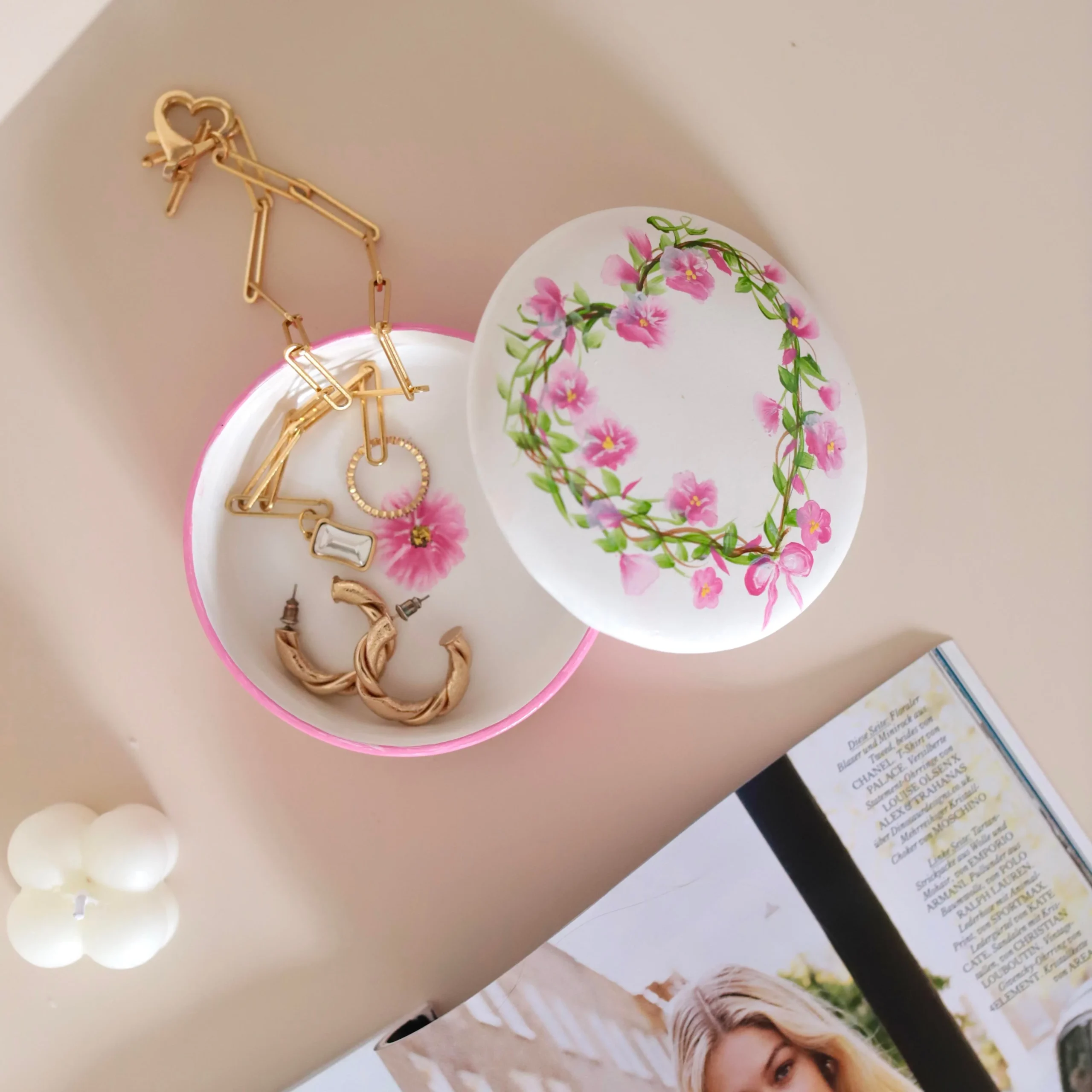 Seramik Takı Kutusu Kalpli