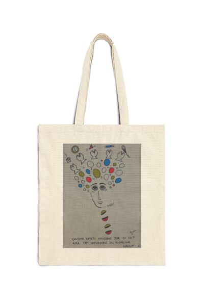 Surreal Working Life Tote Bag | Abstract Portrait Art on Canvas