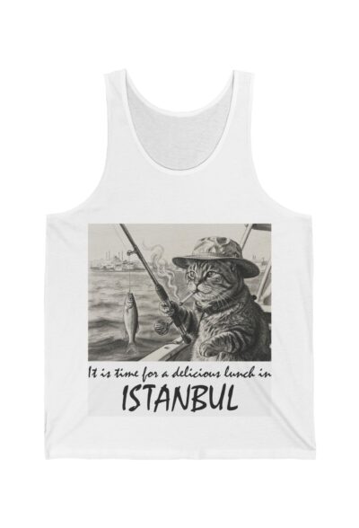 İstanbul’da Öğle Yemeğinde Balık Keyfi | Karakalem tasarım baskılı Kolsuz T-Shirt