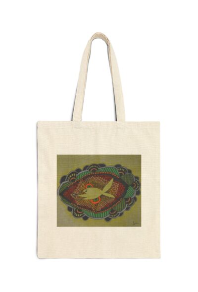 Surreal Fish Tote Bag | Abstract Portrait Art on Canvas