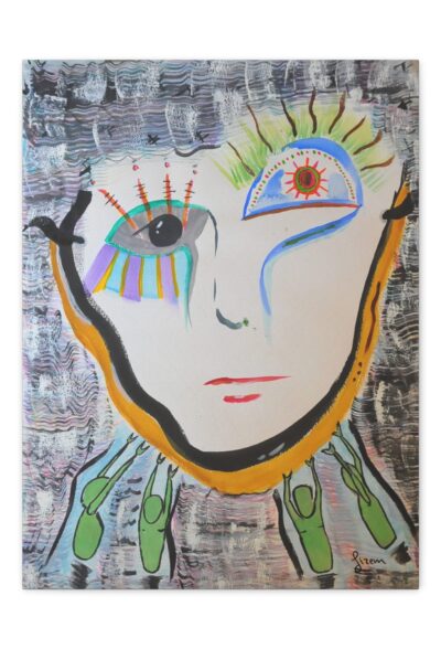 Surreal Sorrowful Man Illustration by Gizem Bayramoglu | Matte Canvas