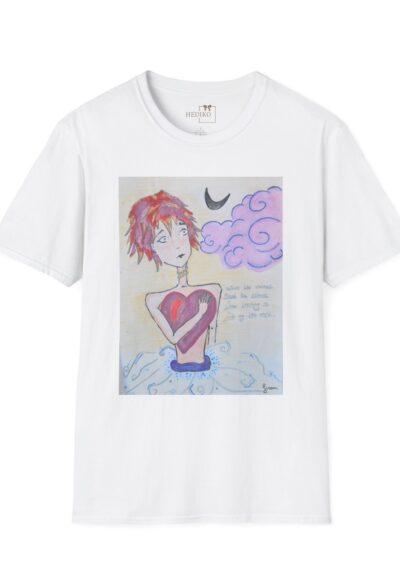 Sürreal Kadın Kalbi İllüstrasyonu Baskılı T-Shirt | Özgün Tasarım
