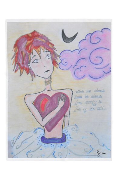 Surreal Retro Lady with Heart Velveteen Plush Blanket | Abstract Face, Floral Orbs | Illustrated by Gizem Bayramoglu