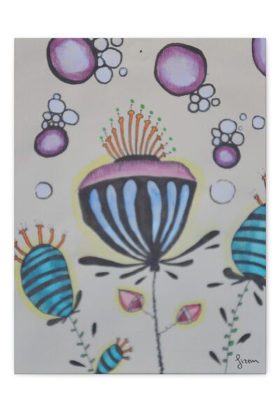 Surreal Natural Plant Illustration by Gizem Bayramoglu | Matte Canvas