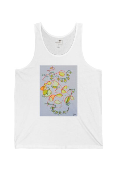 Unisex Tank Top with Surreal Leaves of Peace Illustration By Gizem Bayramoglu | Summer Comfort | Art Lover's Choice