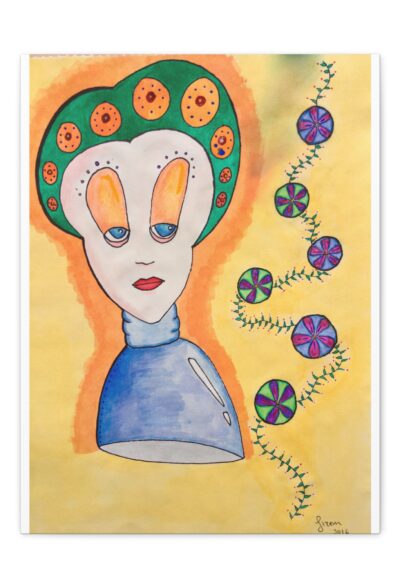 Surreal Lady Illustration by Gizem Bayramoglu | Matte Canvas