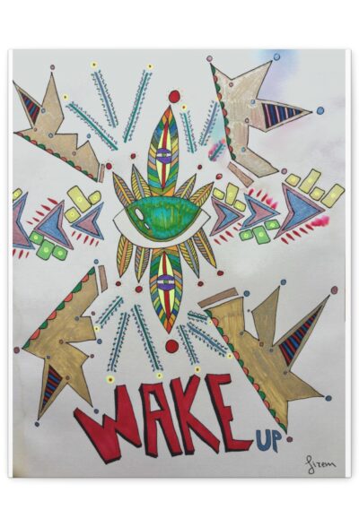 Wake Up Warning Illustration by Gizem Bayramoglu | Matte Canvas