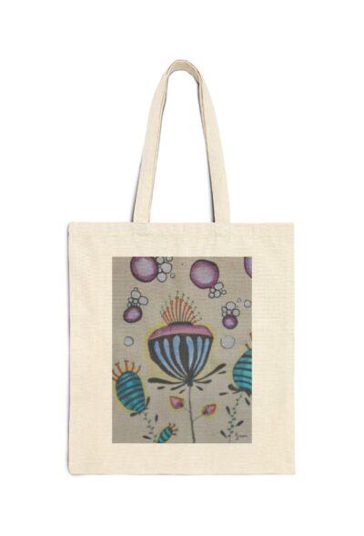 Surreal Natural Plant Tote Bag | Abstract Portrait Art on Canvas
