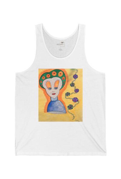 Unisex Tank Top with Surreal Lady Illustration By Gizem Bayramoglu | Summer Comfort | Art Lover's Choice
