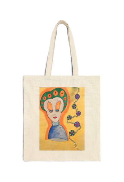 Surreal Lady Tote Bag | Abstract Portrait Art on Canvas