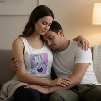 Sürreal Ağlayan Adam İllüstrasyonu baskılı kolsuz T-Shirt | Sanatseverlerin tercihi | Özgün Tasarım