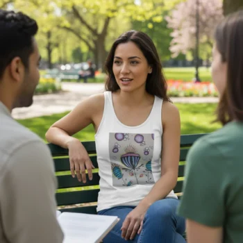 Sürreal Bitki İllüstrasyonu baskılı kolsuz T-Shirt | Sanatseverlerin tercihi | Özgün Tasarım