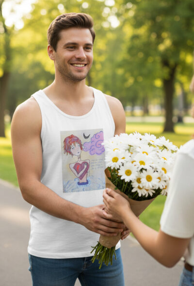 Sürreal Kadın Kalbi İllüstrasyonu baskılı kolsuz T-Shirt | Sanatseverlerin tercihi | Özgün Tasarım