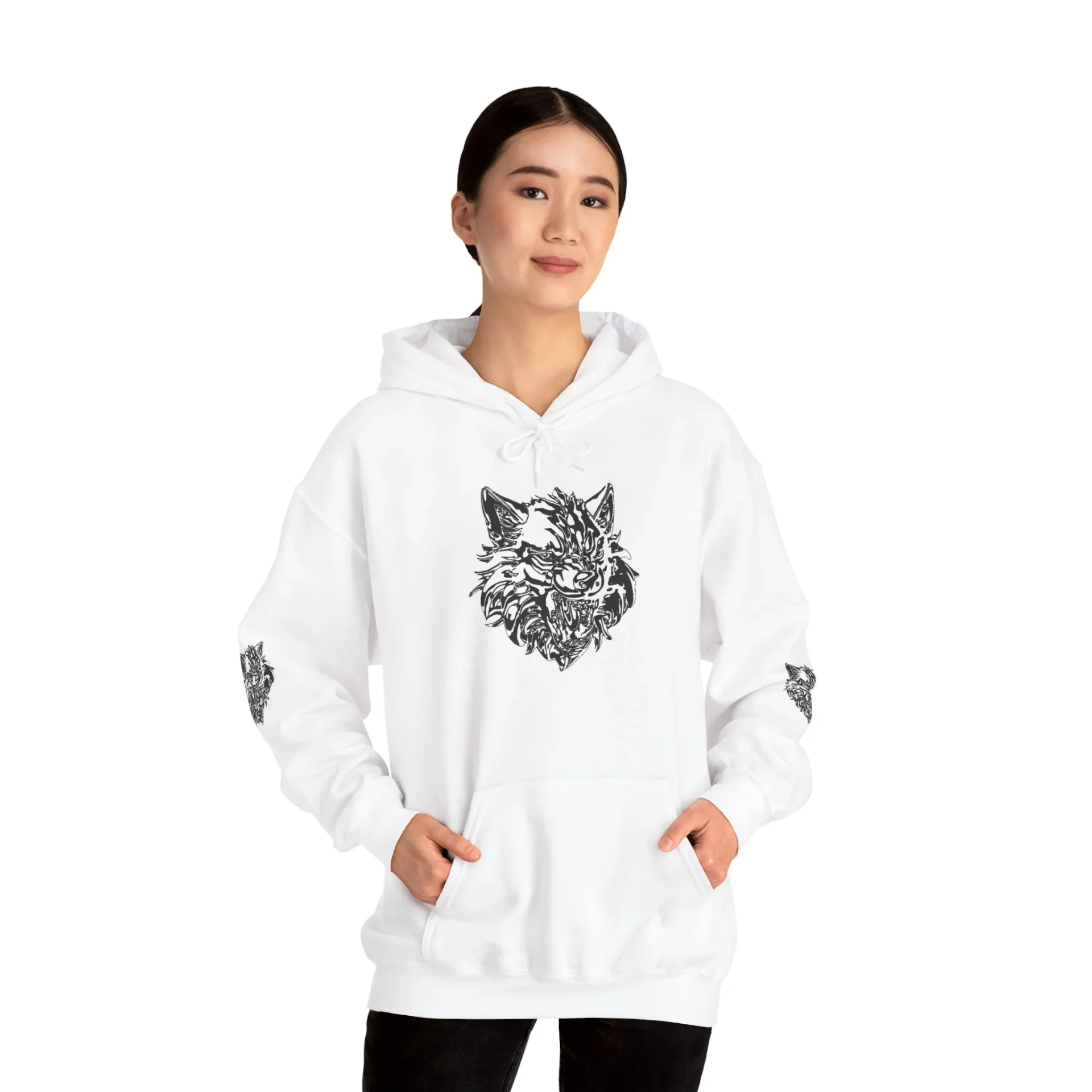Kurt Kafası Tasarımlı Hoodie - Invert tasarım - Görsel 7