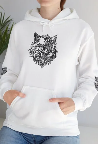 Kurt Kafası Tasarımlı Hoodie - Invert tasarım