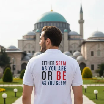Mevlana Özdeyişi Baskılı Polo T-Shirt