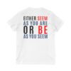 Mevlana sözü baskılı V Yaka kısa kollu t-shirt - Thumbnail Image 2