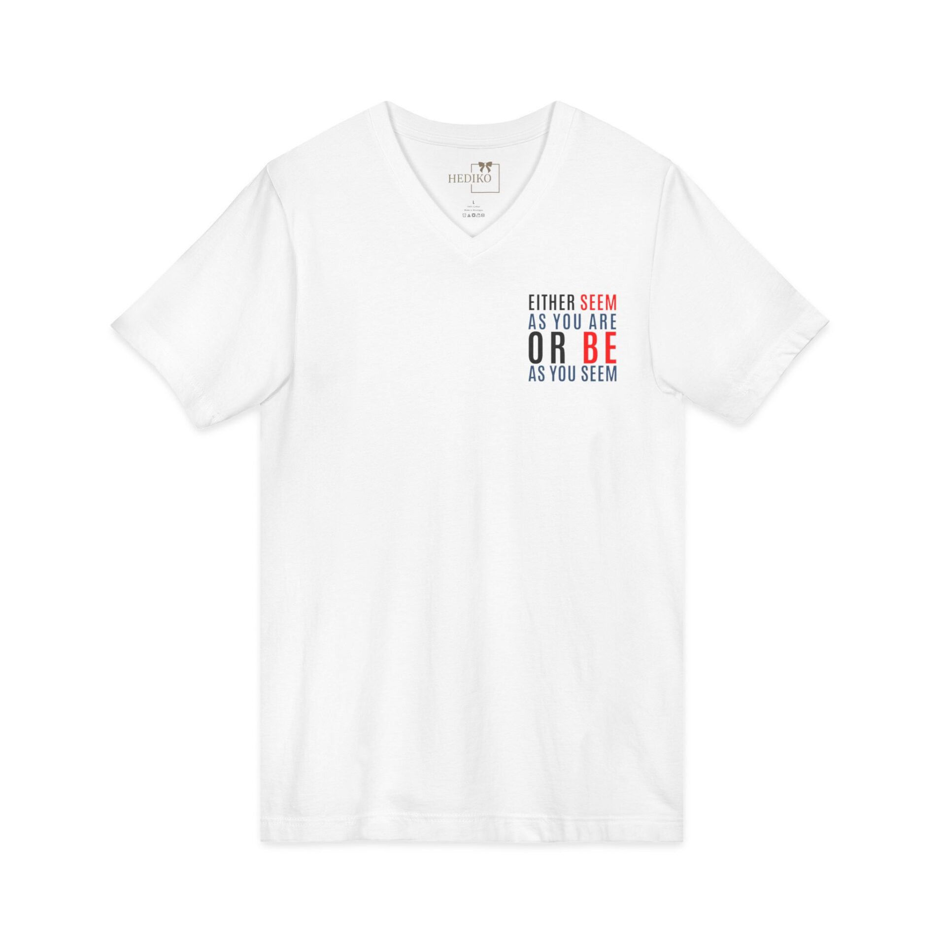 Mevlana sözü baskılı V Yaka kısa kollu t-shirt - Görsel 3