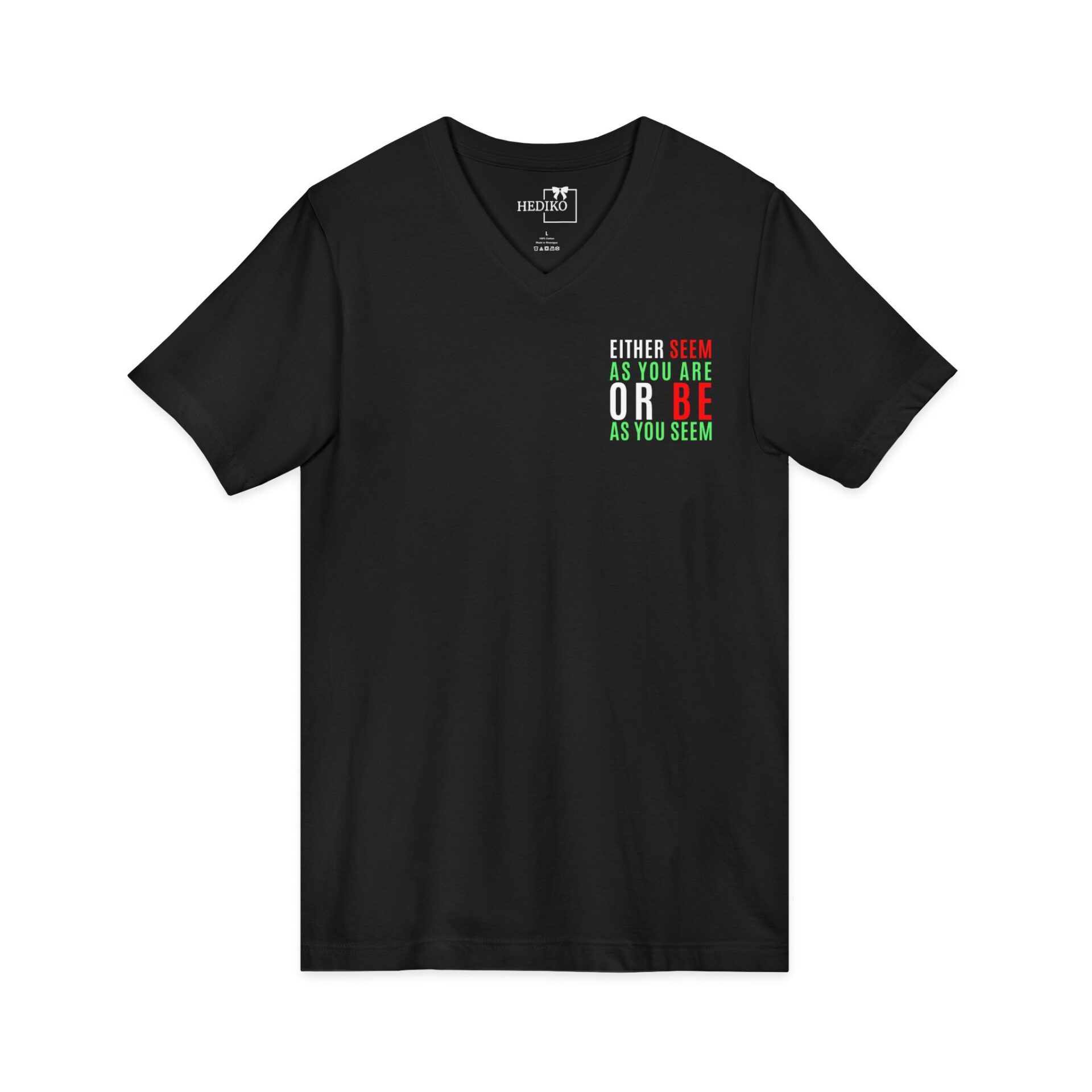 Mevlana sözü baskılı V Yaka kısa kollu t-shirt - Görsel 7