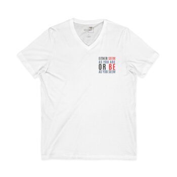 Mevlana sözü baskılı V Yaka kısa kollu t-shirt