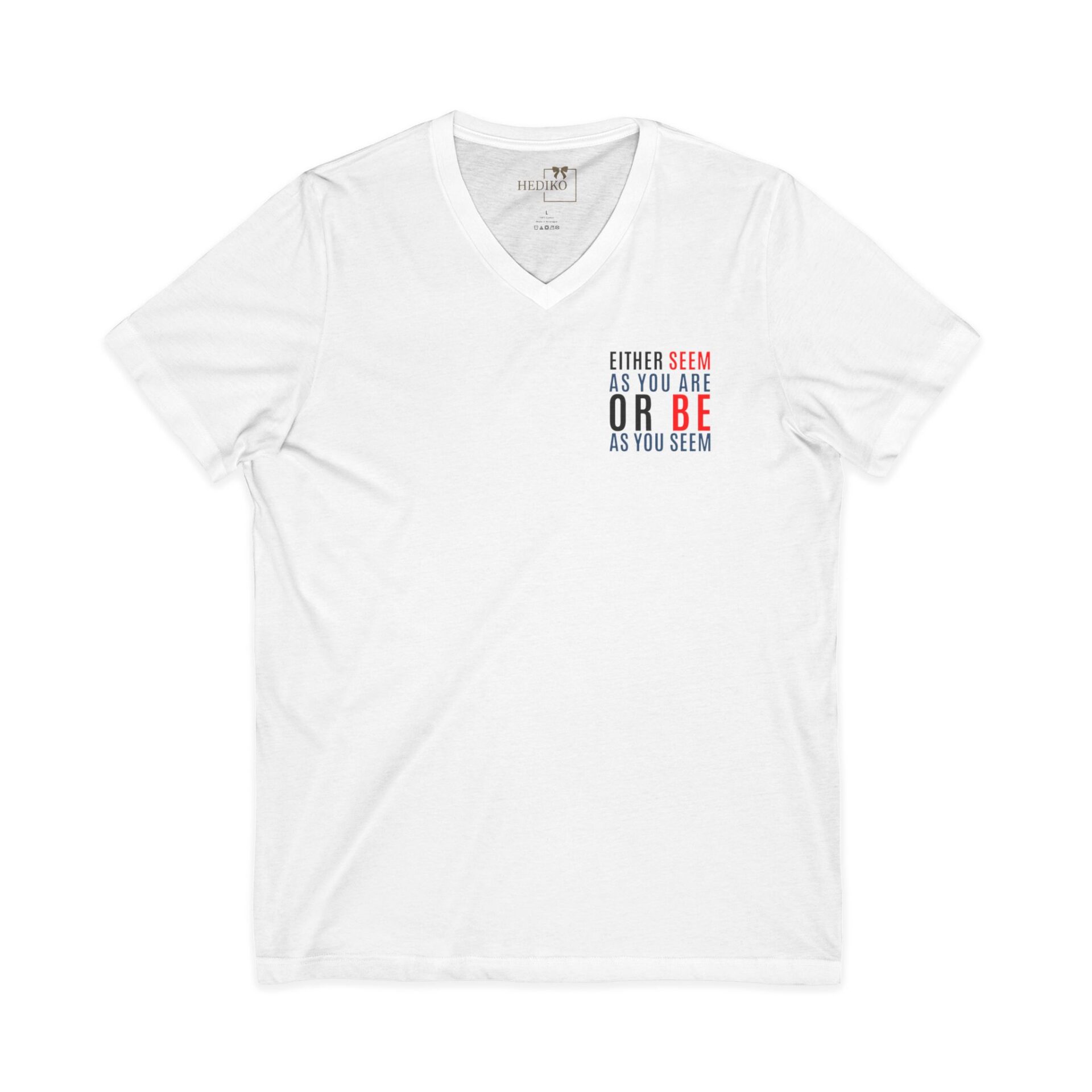 Mevlana sözü baskılı V Yaka kısa kollu t-shirt - Görsel 1