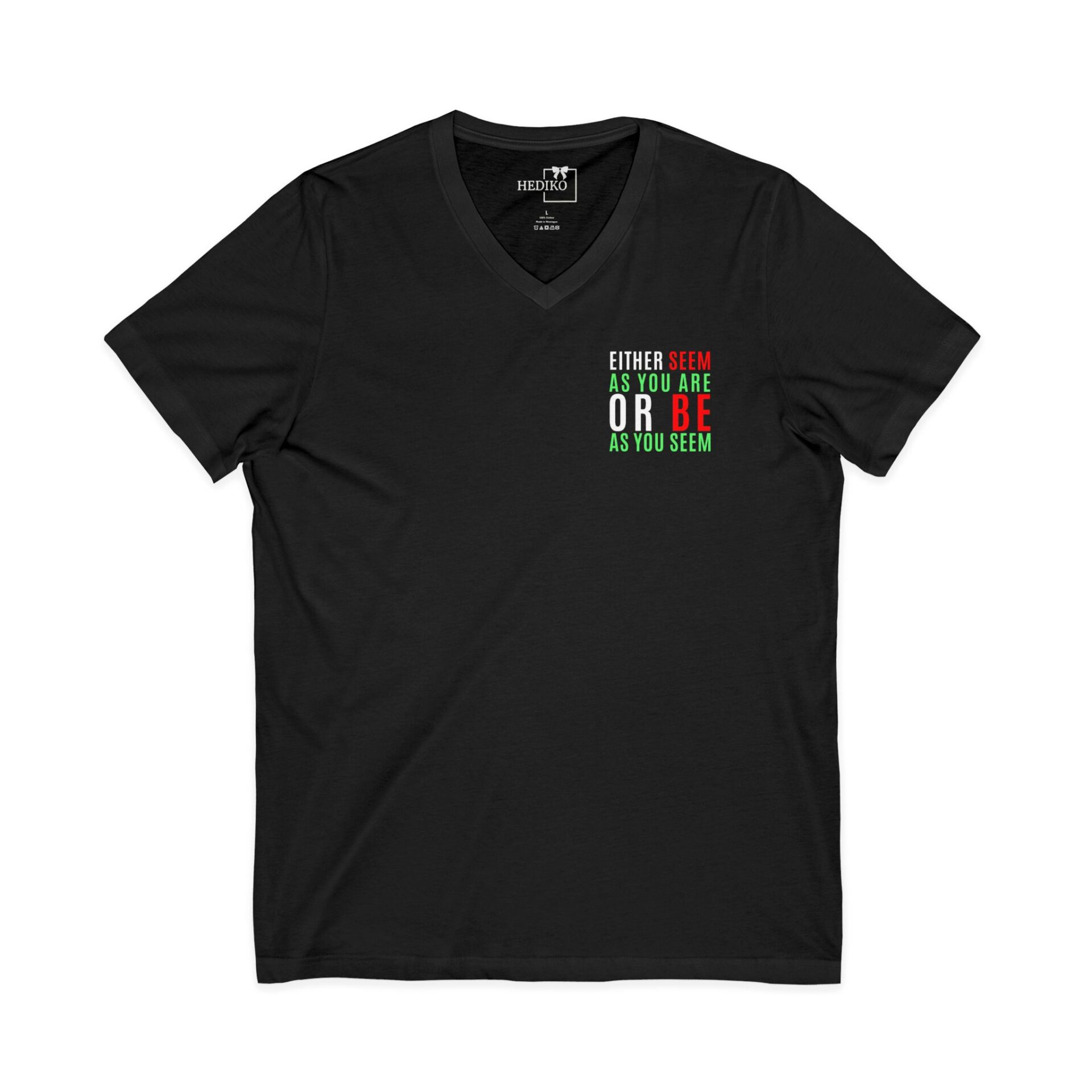 Mevlana sözü baskılı V Yaka kısa kollu t-shirt - Görsel 5